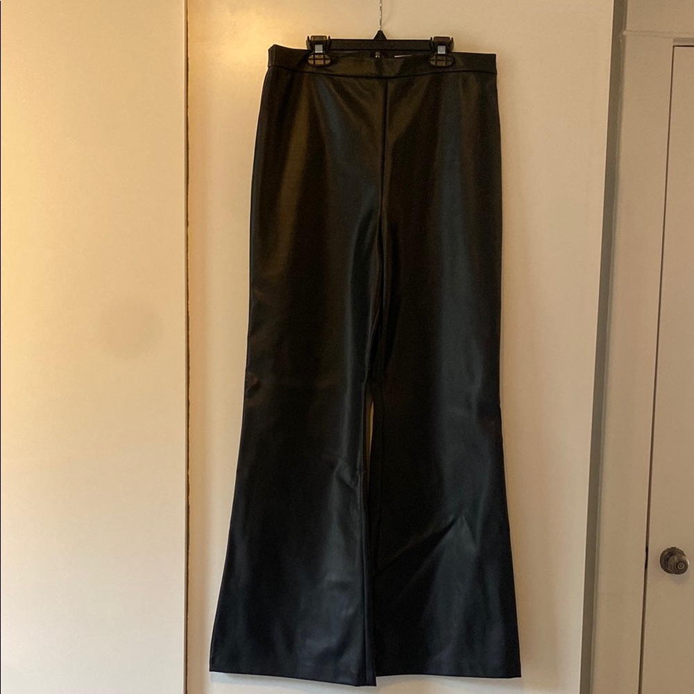 Hutch Black Faux Leather Trousers